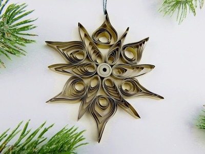 Christmas tree ornament quilling star DIY Xmas decoration cafting with paper