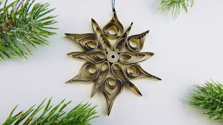 Christmas tree ornament quilling star DIY Xmas decoration cafting with paper