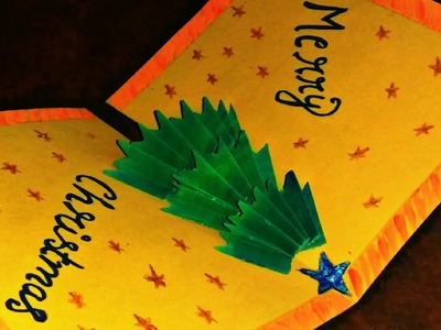 Christmas tree pop up greeting card tutorial | how to make Christmas tree pop up card