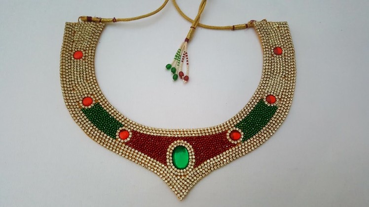 (DIY)HOW TO MAKE BRIDAL WEAR NECKLACE.PAPER NECKLACE.THE STUNNING HANDMADE'S. 