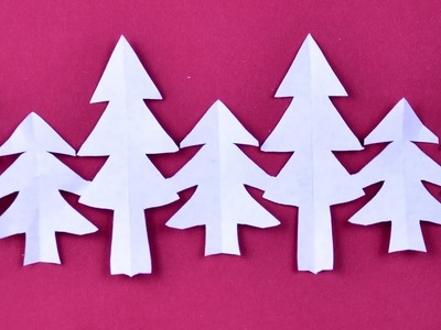 DIY How to make Christmas tree paper garlands ☃ Christmas Decor