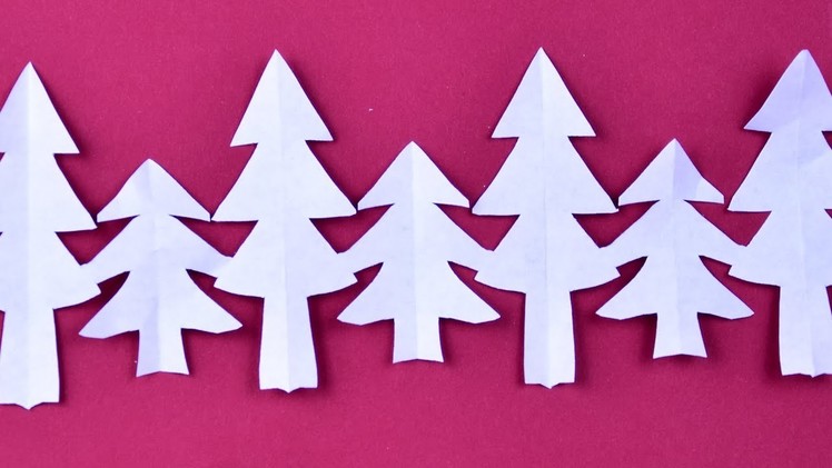 DIY How to make Christmas tree paper garlands ☃ Christmas Decor