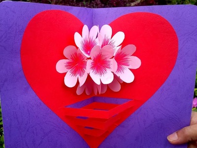 DIY, Paper Craft, How To Make  Valentine's Day 3D Pop UP Card