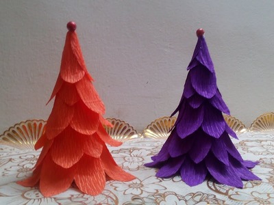 DIY Paper Crafts - Christmas Decoration - How to Make Crepe Paper Christmas Tree + Tutorial !