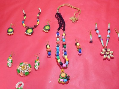 DIY- Paper quillings- Different types of necklace set | Shila's Art