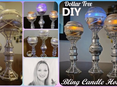 Dollar Tree DIY ♥ Silver Bling Candle Holders ♥ Vases ♥ Home Decor ♥ How To ♥