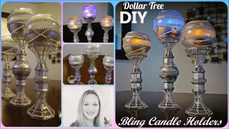 Dollar Tree DIY ♥ Silver Bling Candle Holders ♥ Vases ♥ Home Decor ♥ How To ♥