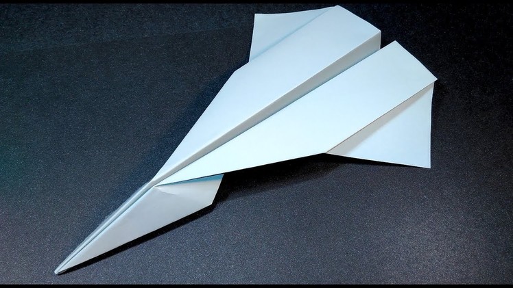 Easy Paper airplane. How to make origami far flying jet.