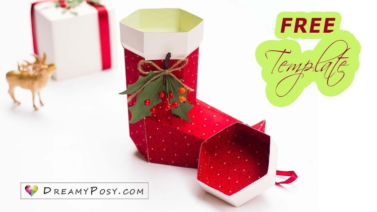 [Free template] How to make paper Christmas stocking