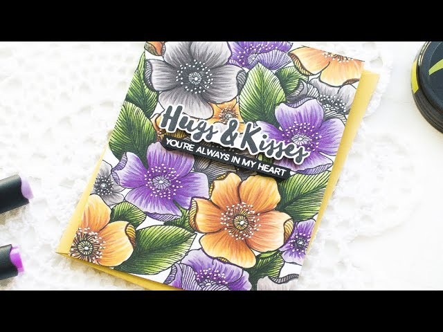 How To Color Floral Background w. Altenew Artist Markers (Alcohol Marker Coloring)