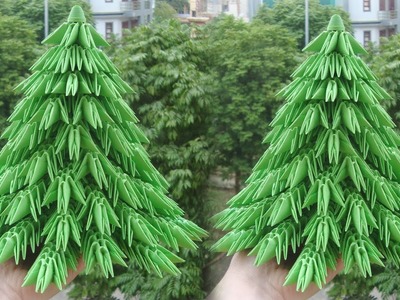 How To Make 3D Origami Christmas Tree | cómo hacer un árbol de navidad de papel