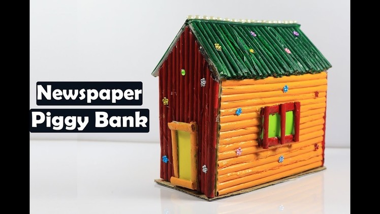 How to make a newspaper piggy bank for kids | Newspaper Crafts