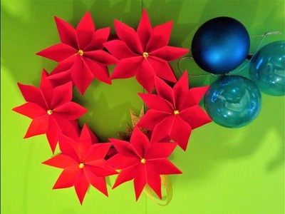 How to make a paper christmas wreath - Paper Christmas Decorations DIY