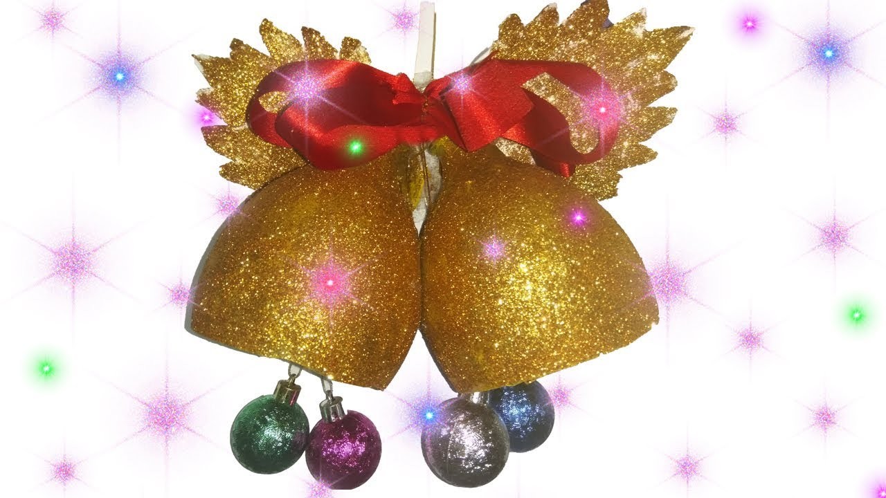 How To Make Christmas Bells from waste Bottles, DIY Christmas