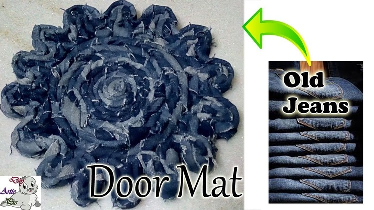 How to make Door Mat using Waste. Old Jeans || Diy
