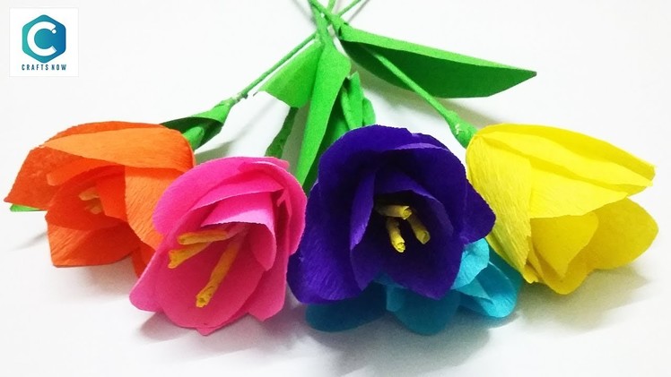 How to Make Flowers with Paper | Making Paper Flowers Step by Step | DIY I Paper Crafts | Crafts Now