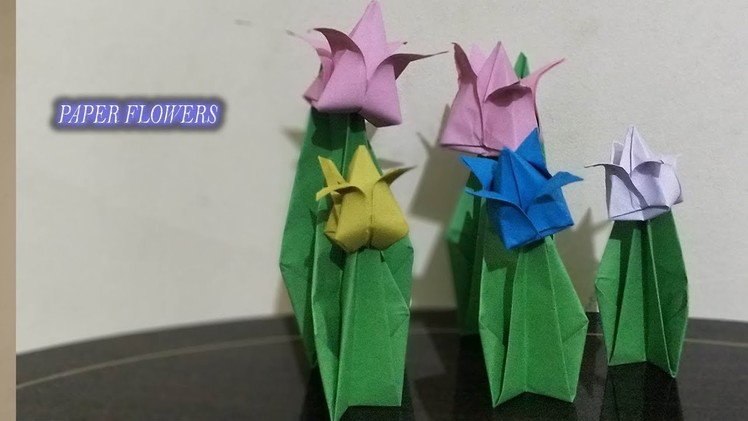 How to make Paper Tulip Flower Garden