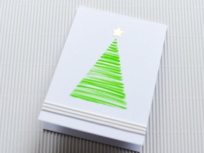 How to make : Very Easy Christmas Card | Bardzo Łatwa Kartka na Boże Narodzenie - Mishellka #273 DIY