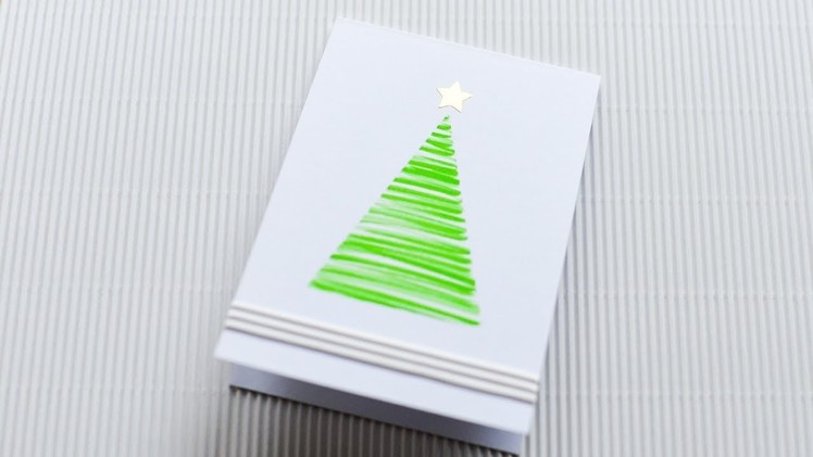 How to make : Very Easy Christmas Card | Bardzo Łatwa Kartka na Boże Narodzenie - Mishellka #273 DIY