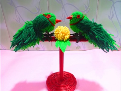 HOW TO MAKE WOOLEN PARROT  BIRDS IN SIMPLE STEPS
