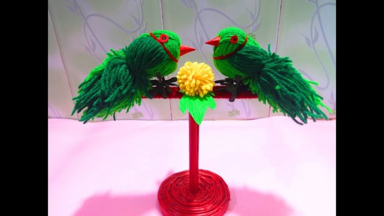 HOW TO MAKE WOOLEN PARROT  BIRDS IN SIMPLE STEPS