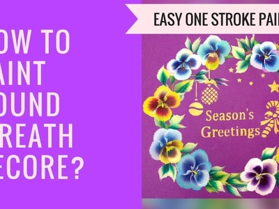 How to paint greeting card |Round wreath painting with pansy flowers | full length