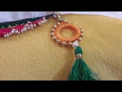 How to use donut ring to make a designer saree tassel.DIY CREATIVE ART AND CRAFT