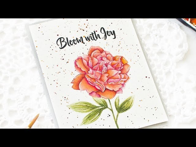How to Watercolor Altenew Peony Flower w. Mijello Mission Gold Watercolor Set