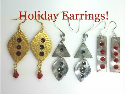 Jewelry making tutorial- How to make pretty holiday crystal earrings!