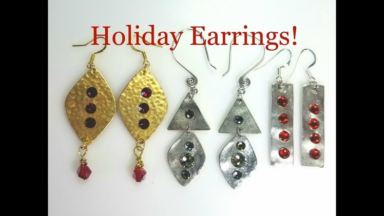 Jewelry making tutorial- How to make pretty holiday crystal earrings!