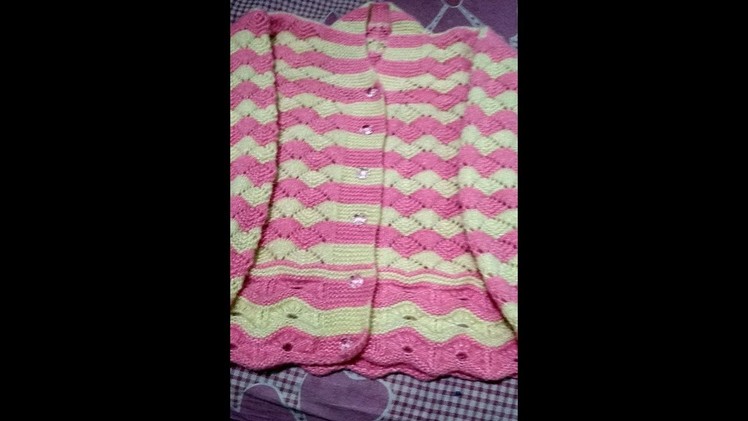 Paan Patti Design of Ladies Cardigan in Double Colour|Knitting Lessons #16
