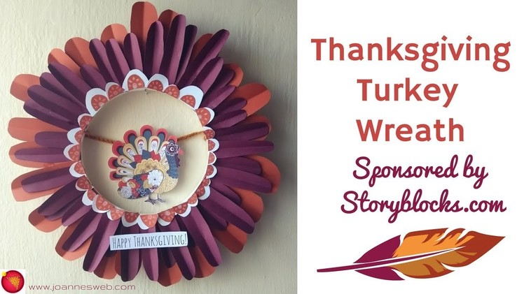 Paper Thanksgiving Wreath - Sponsored by Storyblocks -Fall Holiday Wreath
