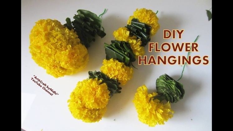 Three Different Marigold Flower Hangings Ideas- Flower Door Hanging Tutorial
