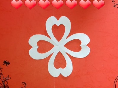 Tutorial How to Make Simple Paper Cutting Art. Kirigami : the Heart Design
