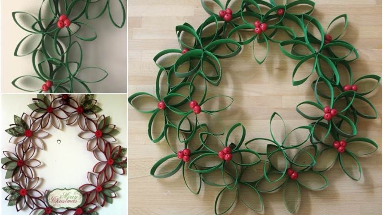 Wreath Made out of Toilet Paper Rolls- DIY Toilet Paper Roll Crafts You