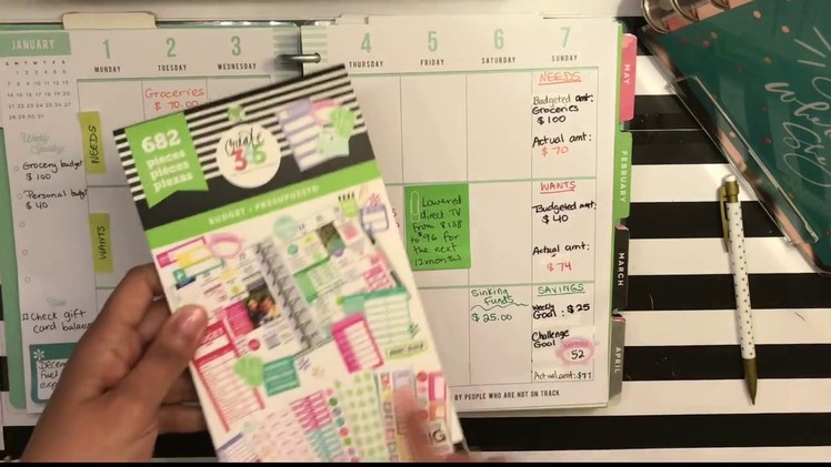 2018 Budget Planner Set-up: Weekly Section