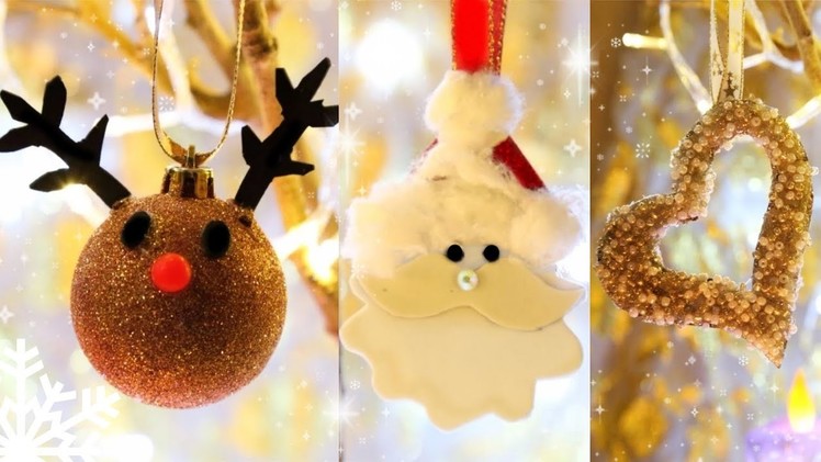3 DIY Cute Christmas ornaments | Holiday room decor | 2017 Christmas Decorations