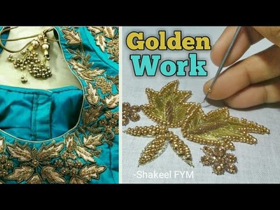 AARI EMBROIDERY GOLDEN WORK Tutorial |  Aari Work | Hand Embroidery