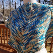 Beautiful shawlette in 100% hand dyed merino wool