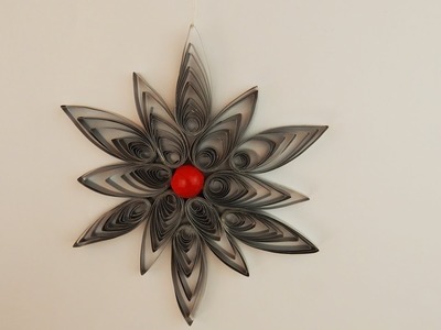 Christmas tree ornament silver colored star DIY quilling Xmas deco papercraft Christmas decoration s