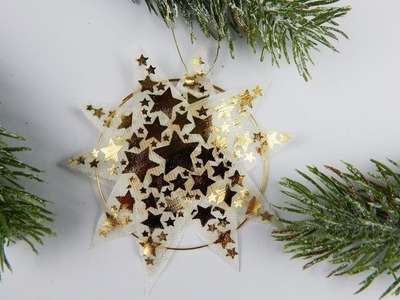 Christmas tree ornament star DIY Xmas decoration crafting with organza wire deco star