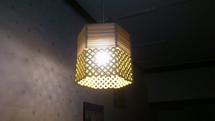 D.I.Y. Lamp from Newspaper & Popsicle stick (Hexagon)