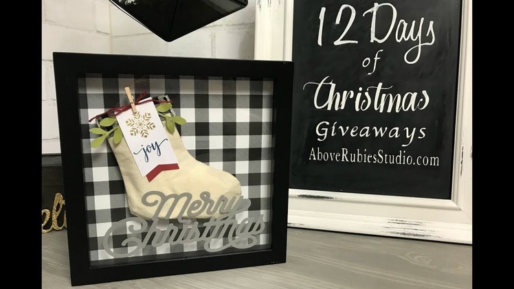 Day 12 Using Cricut Design Space App to Make a DIY Christmas Shadow box with Vinyl