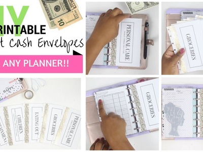 DIY CA$H???????? Envelopes for ANY PLANNER!! + Printable PDF | Mini Happy Planner | At Home With Quita