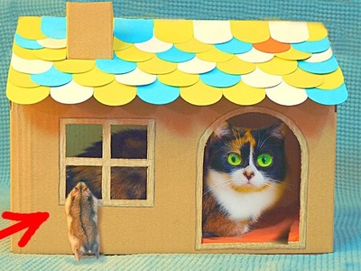 DIY. Cardboard House for Cat