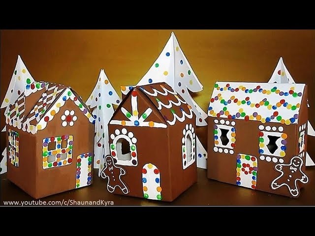 DIY Cardboard House & Trees | Recycled Crafts Ideas | Winter Crafts For Kids
