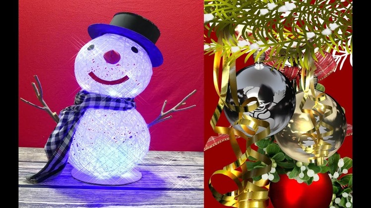 DIY Christmas decor special.DIY Creative String Snowman With Balloon