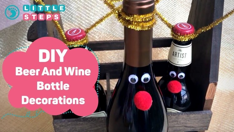 DIY Christmas Gift Idea - Reindeer Beer And Wine Bottle Decor