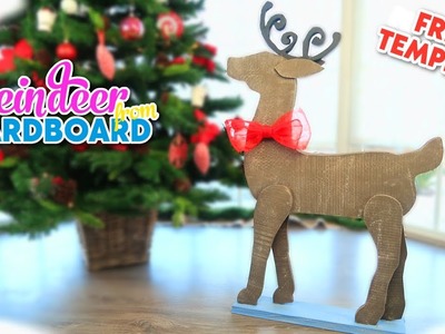 DIY Christmas Recycled Decoration! Amazing Reindeer from cardboard