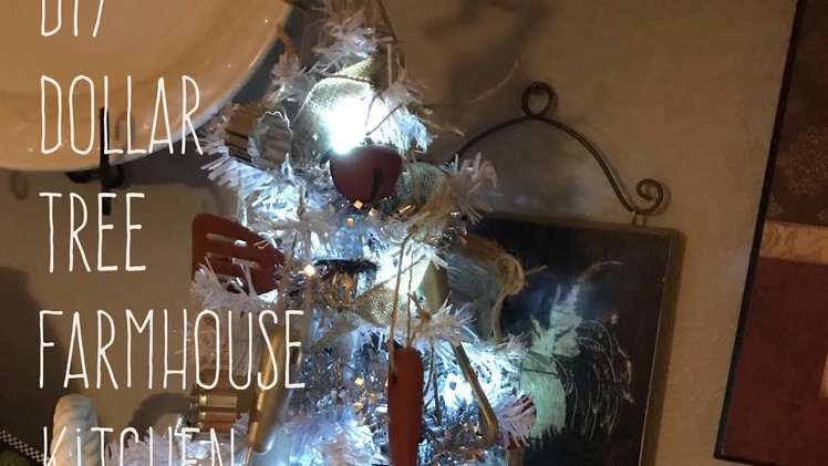 DIY Dollar Tree Farmhouse Kitchen Christmas Tree